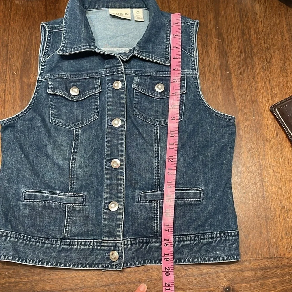 Chicos Denim Sleeveless Vest with Button Front